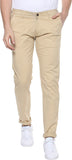 Slim Fit Men Light Blue Trousers Cream